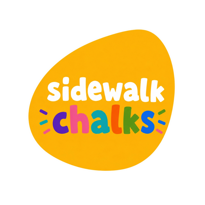Colorful handmade sidewalk chalk shapes collection