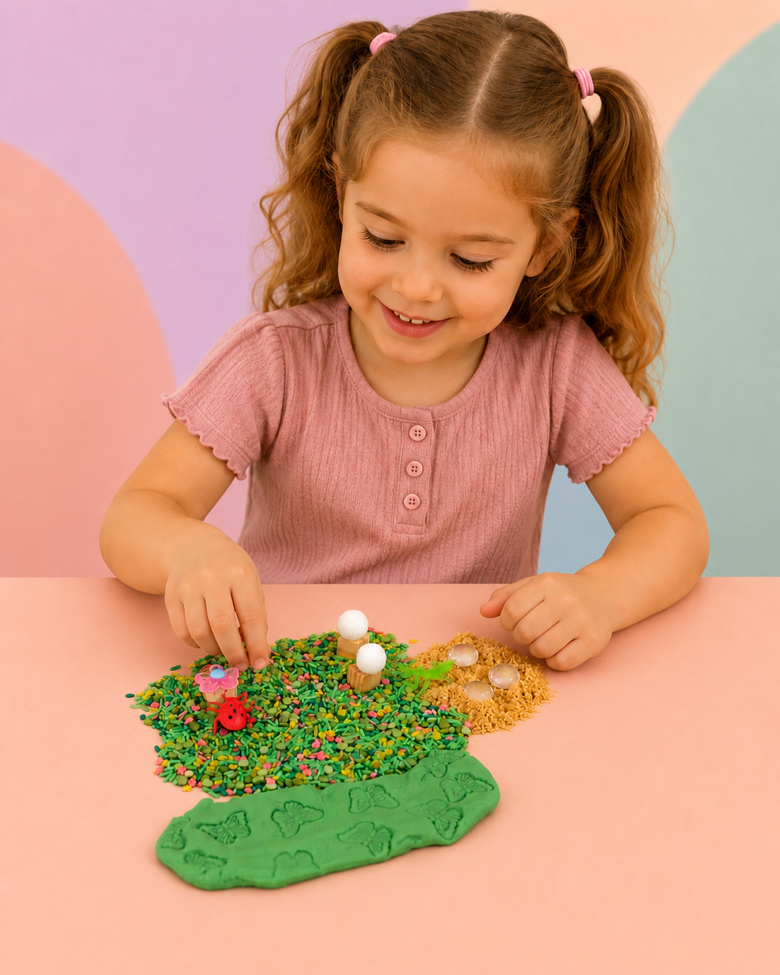 Bug sensory bin packaging and included tools