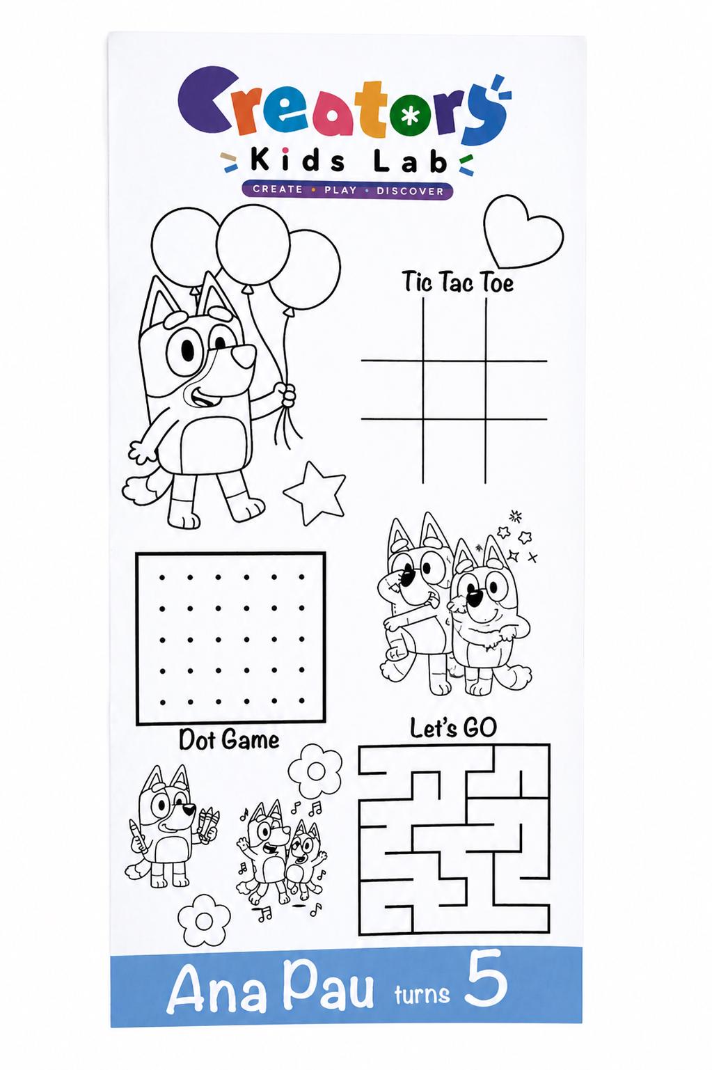 Activity Kit for Kids, Coloring Pages, Games, Markers (Party Favor)