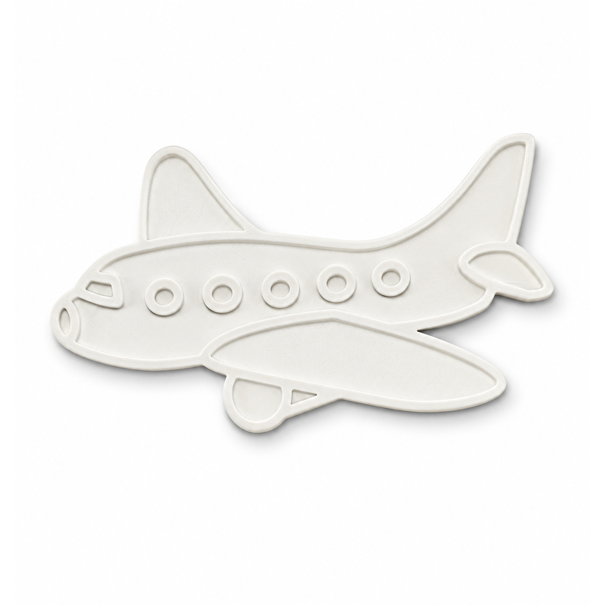 Airplane shape with raised outlines for creative painting