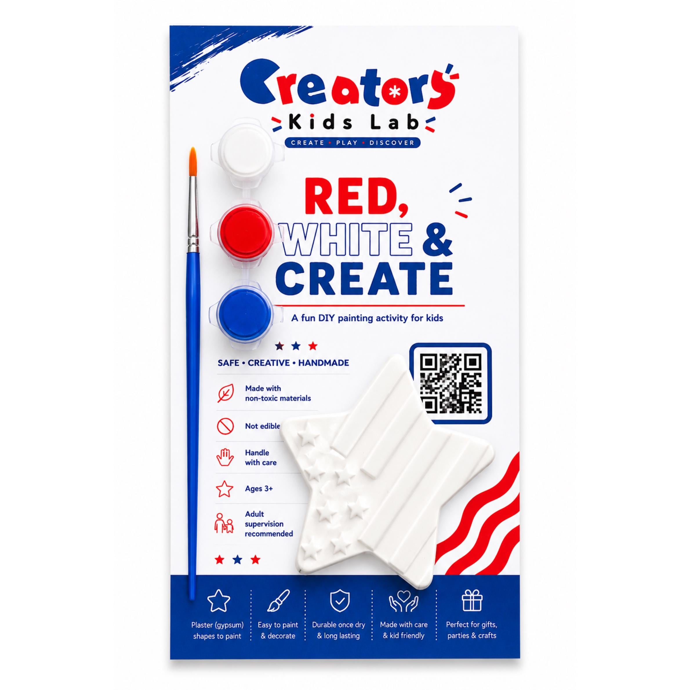 4th of July Paint Plaster Kit / Patriotic Flag Craft