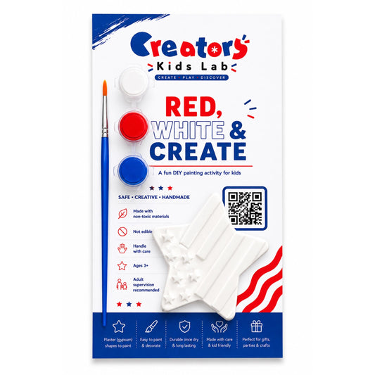 4th of July Plaster Painting Kit with patriotic plaster shape