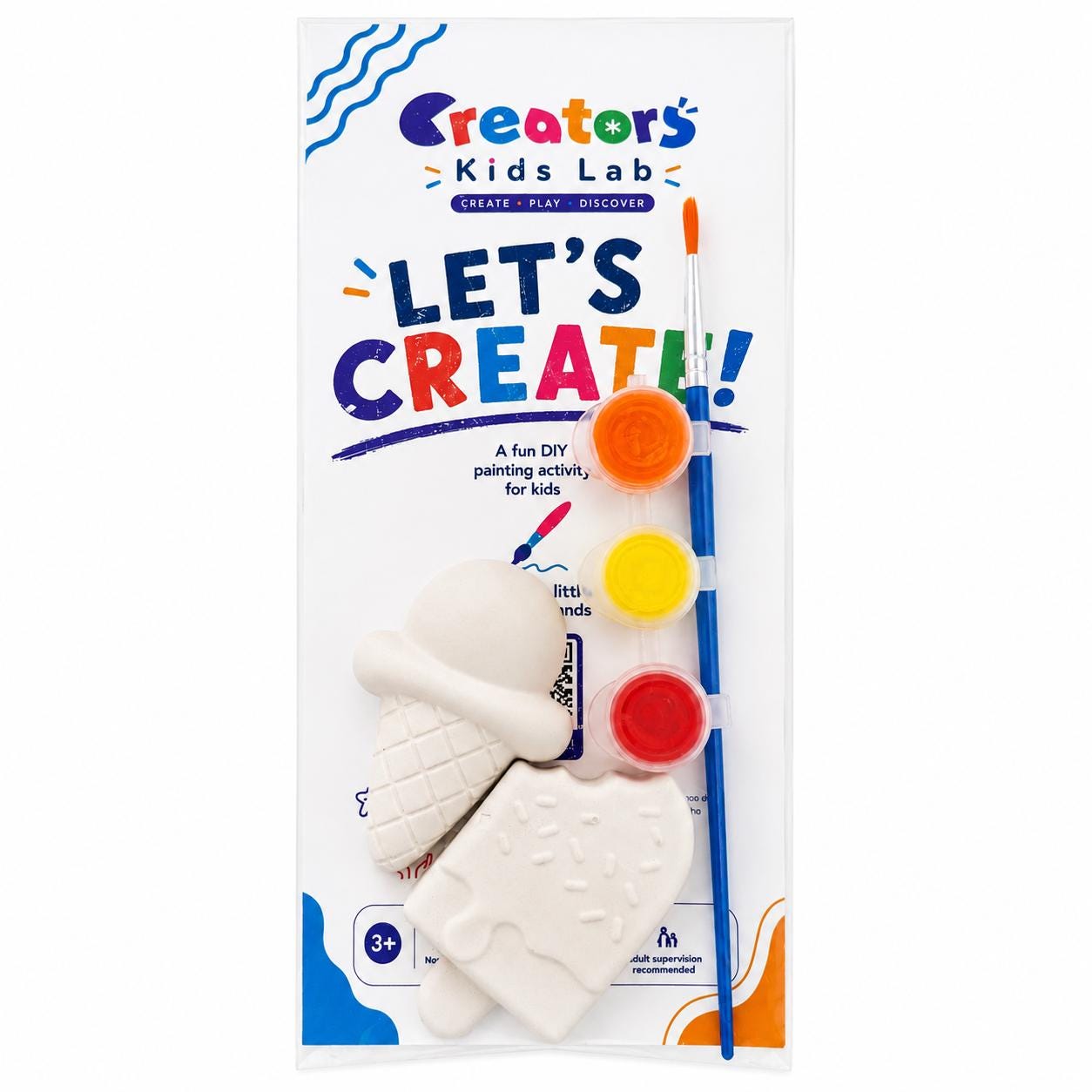 Ice Cream Plaster Painting Kit with paint-your-own plaster shapes