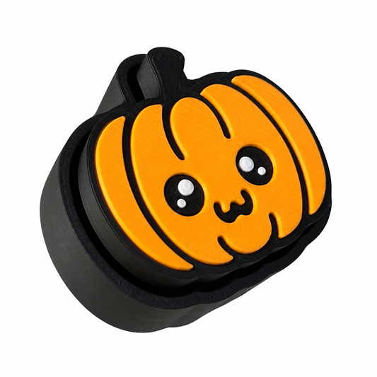 Orange Pumpkin Pop Fidget Clicker on white