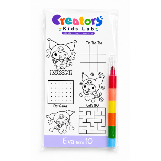Kuromi Party Activity Kit coloring sheet and markers