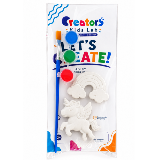 Unicorn Plaster Painting Set with unicorn and rainbow figures