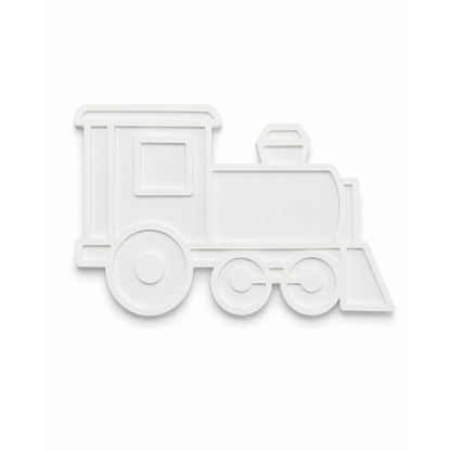 Train shape with raised outlines for creative painting