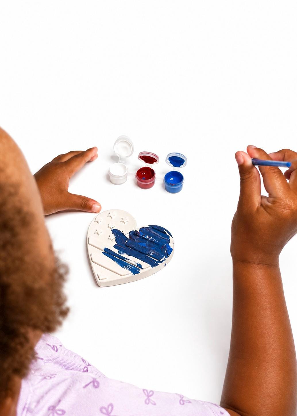 4th of July plaster kit contents with paints and brush