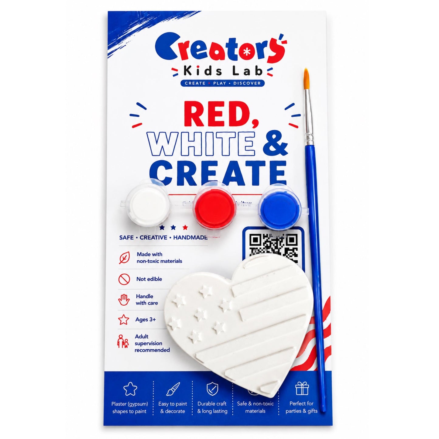 Painted red white and blue plaster figure