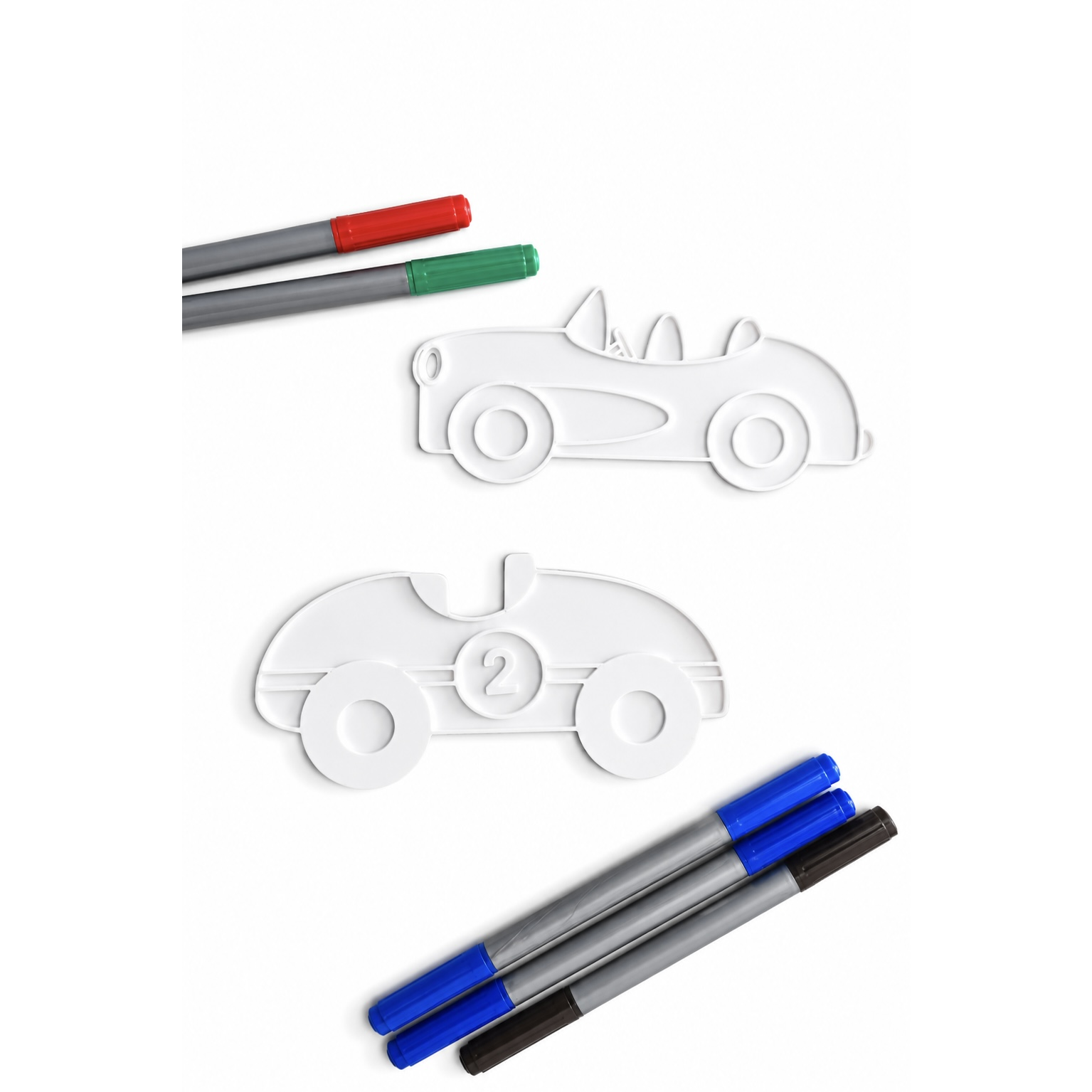 CREATORY 3D Cars Paint & Play Kit unpainted figures with paint markers