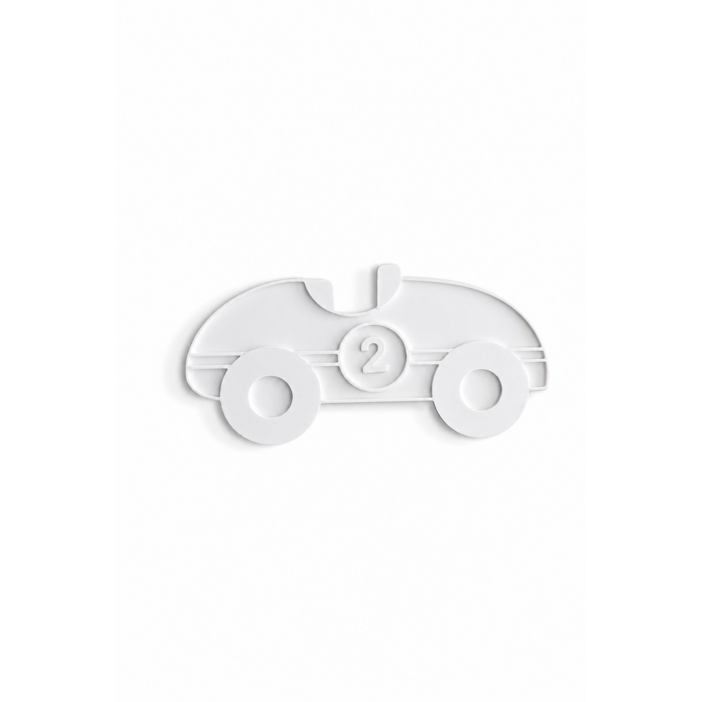 Unpainted 3D race car figure