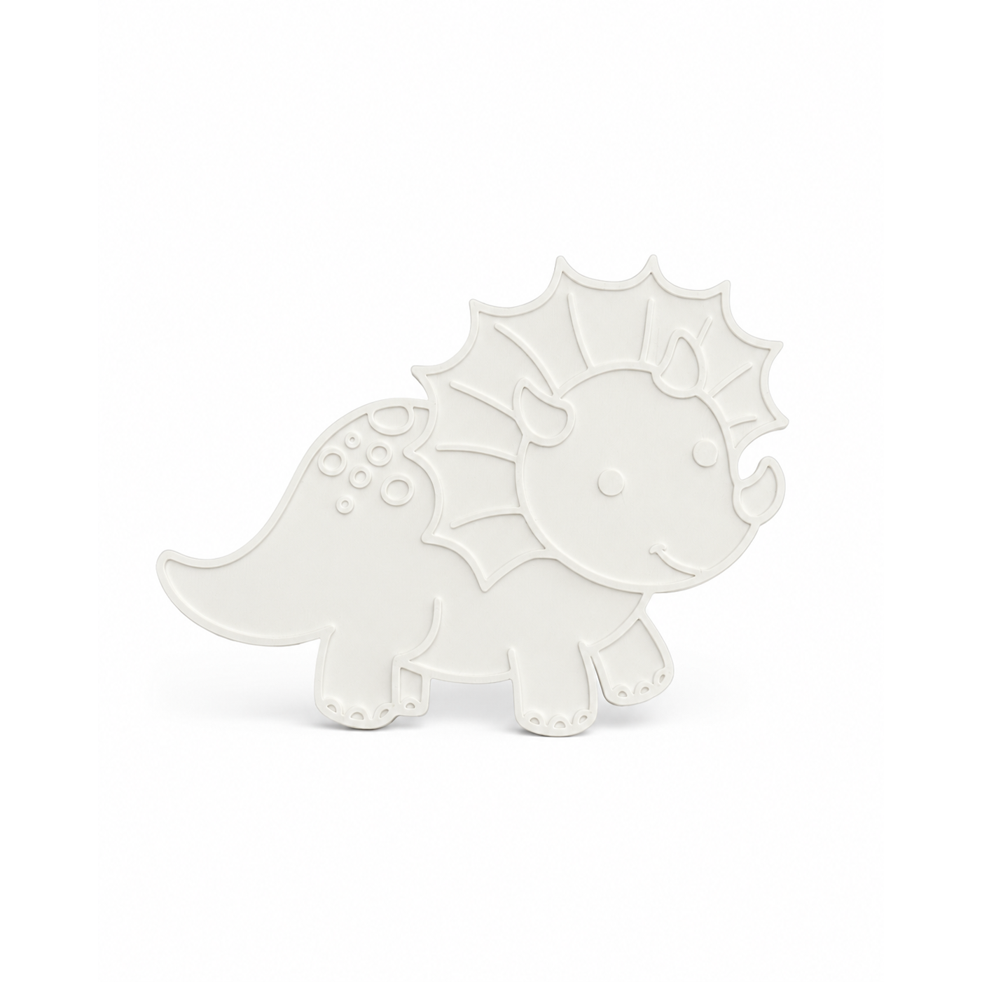 Unpainted 3D triceratops dinosaur figure