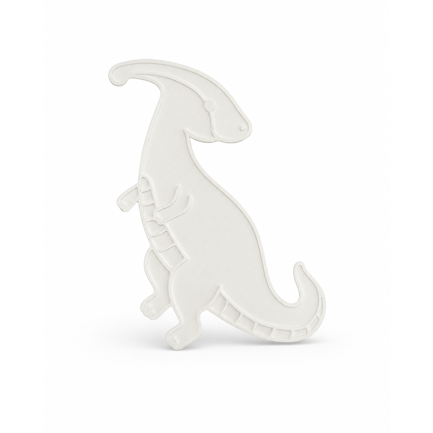Unpainted 3D baby dinosaur hatching from egg figure
