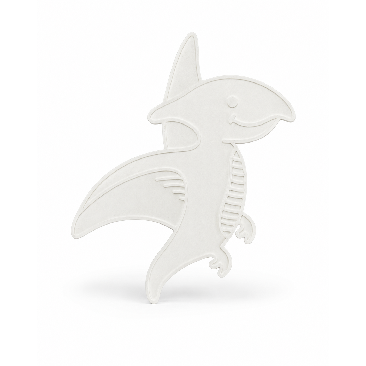 Unpainted 3D baby dinosaur hatching from egg figure