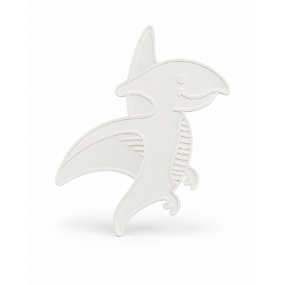 Unpainted flying dinosaur figure with outstretched wings