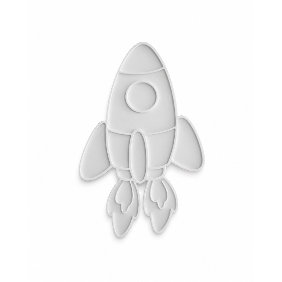 Rocket shape with raised outlines for creative painting