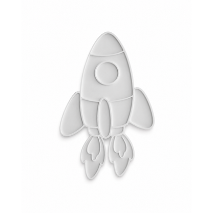 Rocket shape with raised outlines for creative painting