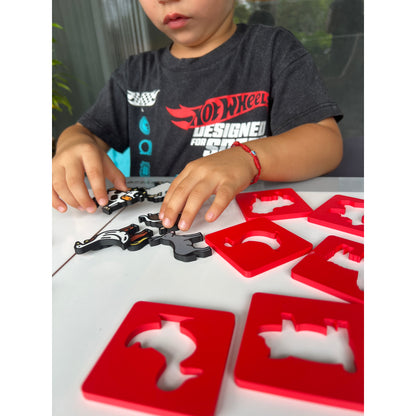 Farm Discovery 3D Puzzle real photo - child playing with animal tiles
