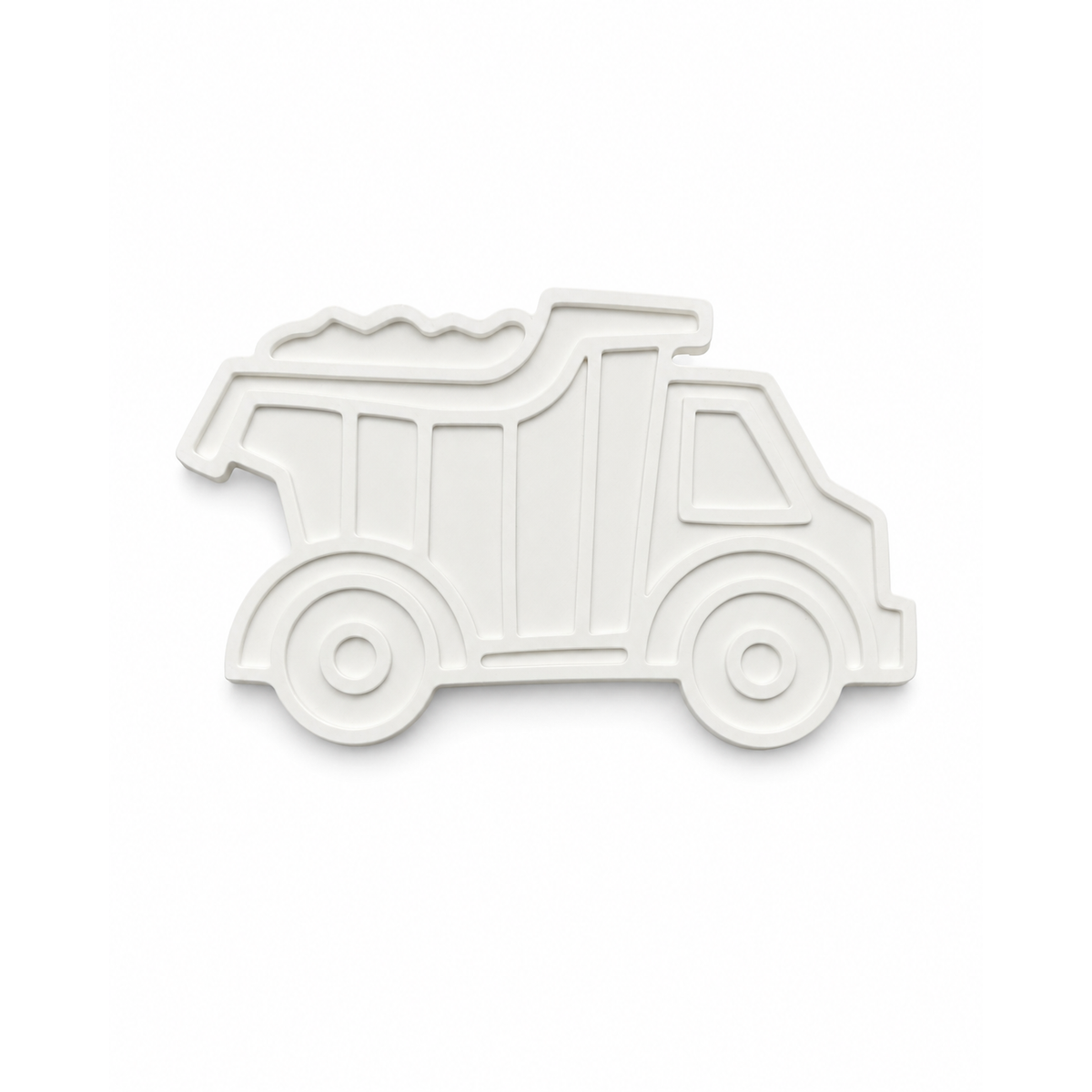 Dump truck shape with raised outlines for creative painting