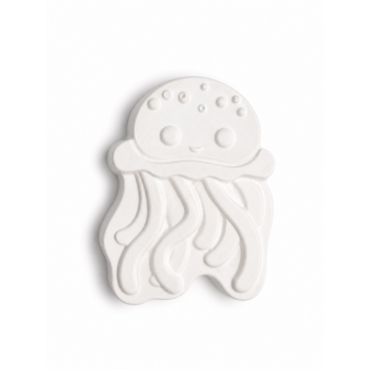 jellyfish in unpainted plaster on a white background