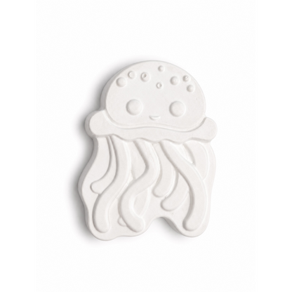 jellyfish in unpainted plaster on a white background