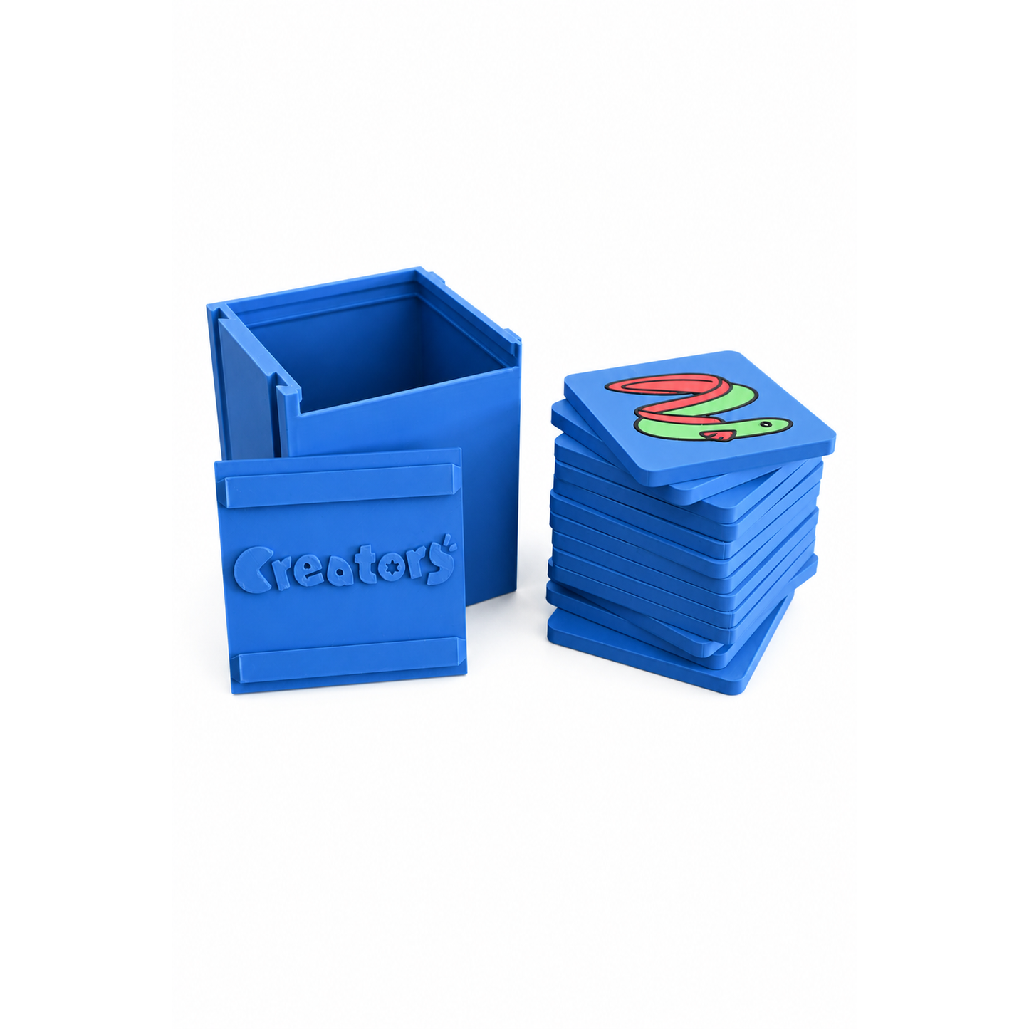 Ocean Discovery 3D Puzzle tiles stacked next to case