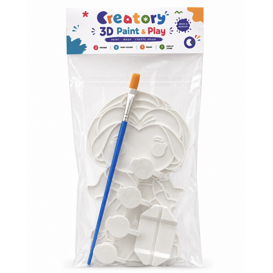 CREATORY 3D Classic Princess Paint & Play Kit in packaging with paintbrush