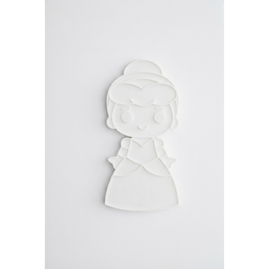 Unpainted 3D princess figure
