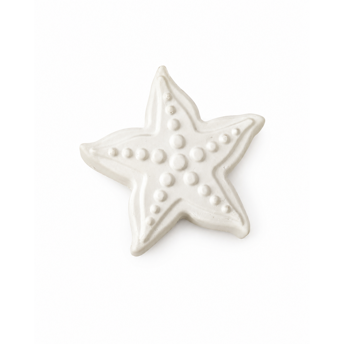 starfish in unpainted plaster on a white background